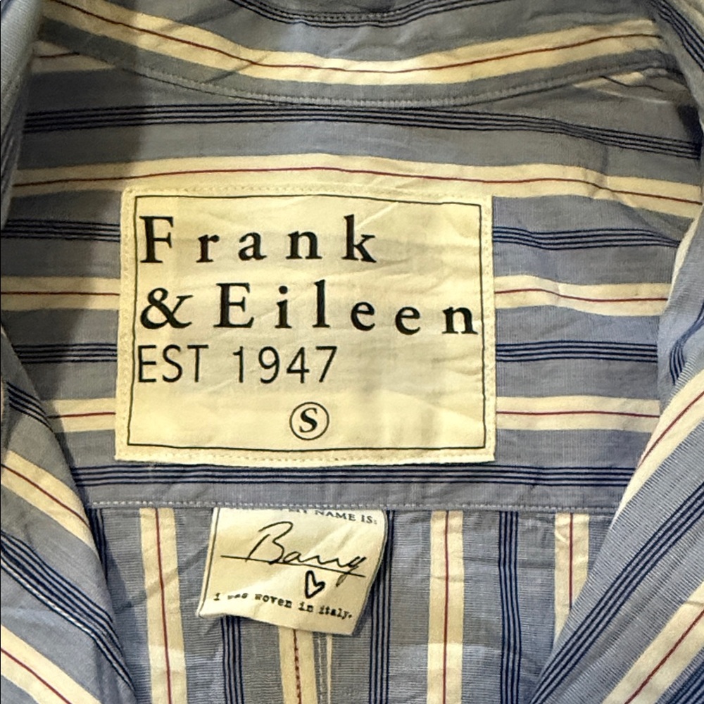Frank & Eileen Blue and White Striped Men's Button-Down Shirt - Picture 2 of 5